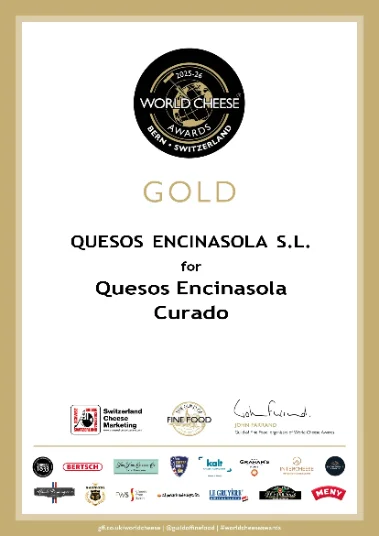 MEDALLA DE ORO EN WORLD CHEESE AWARDS 2025-2026 BERNA- SUIZA