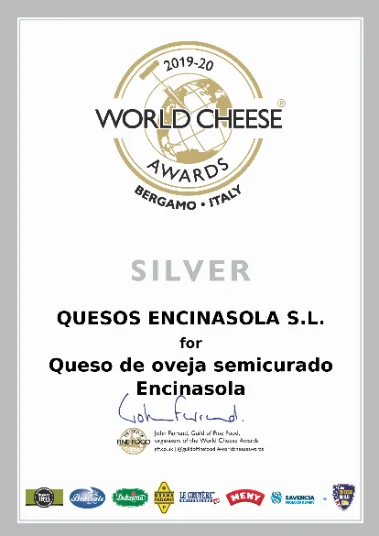 Premio internacional al queso de oveja artesanal Encinasola Queso de Oveja Semicurado